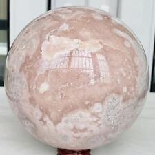 Natural Cherry Blossom Agate Sphere Quartz Crystal Ball Healing 3760G picture