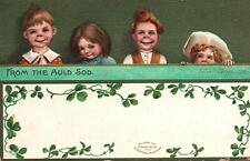 Cute IRISH CHILDREN On A/S CLAPSADDLE Vintage 1908 ST. PATRICK'S DAY Postcard picture