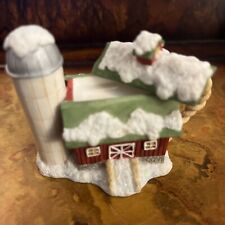Vintage RARE MARYS Moo Moos Enesco Barn Silo Snowy Winter Trinket Box W Handle picture
