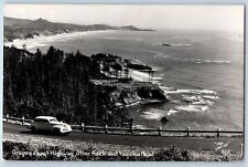 Oregon OR Postcard RPPC Photo Oregon Coast Highway Otter Rock And Yaquina Head picture