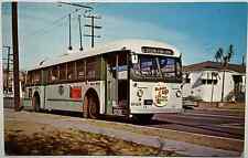 Electrified Trolly Bus Los Angeles California Postcard picture