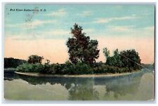 c1911 Red River Reflections Island Grove Red River North Dakota Antique Postcard picture