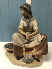 Vtg LLADRO Fisherwoman Large 15” State  Fisher woman Figurine Girl RETIRED 12081 picture