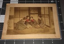 1890s Japanese Women Play GAME Woman Vintage Color Tinted Albumen PHOTO picture