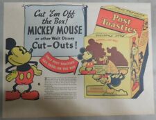 Post Cereal Ad: Walt Disney Mickey Mouse Cut-Outs  1934 Size: 11 x 15 inches picture