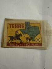 VINTAGE TEXAS THE LONE STAR STATE TRAVEL DECAL FOR LUGGAGE/CAR WINDOW picture