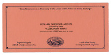 c.1940 AETNA Fire Shield Ad Blotter Howard Insurance Agency Waldoboro ME Maine picture