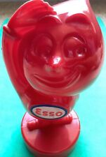 Vintage 1950's ESSO Oil Gas Mr. Drip Red Hard Plastic Coin Bank 7
