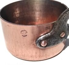 Vintage 5.7inch French Copper Saucepan Chomette Favor Hammered Walls 3mm 3lbs picture