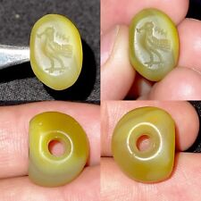 Wonderful Ancient Near Eastern Old Agate Intaglio Seal Stone Stamp Bead picture