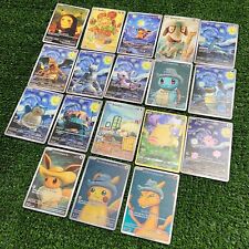 Pokemon Van Gogh Pikachu Charizard Eevee Cards FULL SET OF 18 TCG Custom picture