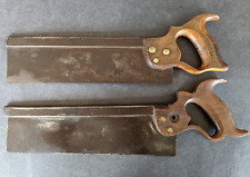 Antique Disston 12 Inch Back Saw Lot of 2 picture
