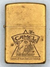Vintage 1988 Camel Joe 75th Birthday Brass Zippo Lighter picture