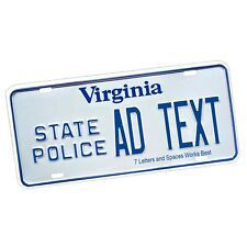 Virginia State Police Personalized Add Your Text Design License Plate Sign picture