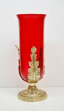 Solid Brass Altar Top Church Sanctuary Lamp with Red Glass Globe (#86) picture