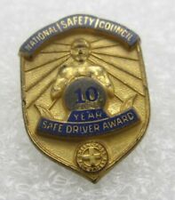 VTG National Safety Council 10 YR Safe Driving Award Lapel Pin (A527) Leaven Co picture
