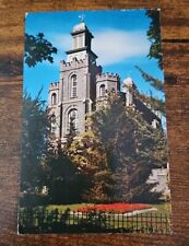 Vintage Postcard LOGAN TEMPLE UTAH Mormon Cache Valley Gothic Revival Built 1884 picture