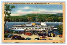 MV Mount Washington Docking Alton Bay Cars Lake Winnipesaukee NH Postcard picture