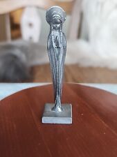 Vintage Miniature Praying Virgin Mary Metal Pewter Sculpture Statue Art Deco  picture