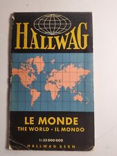 Vintage 1964 Hallwag Bern THE WORLD Fold Out Map 48x33 picture