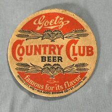 Vintage Goetz Country Club Beer Coaster St. Joseph Missouri picture