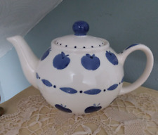Vintage Blue Apple Country Teapot picture