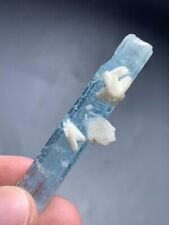 43 Carat Aquamarine Crystal With Feldspar Specimen From Afghanistan picture