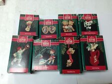 Lot of 8 Hallmark Santa Mom and Dad Spoon Rider Elves 90s Christmas Ornaments picture
