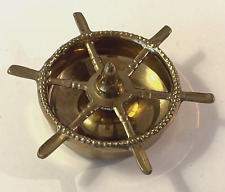 Vintage heavy brass ship's wheel ashtray, unbranded picture