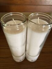 ILUMEX PRAYER CANDLE PLAIN WHITE  8” T X 2” W GLASS  UNSCENTED picture