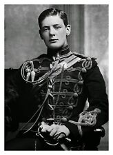 YOUNG WINSTON CHURCHILL IN MILITARY UNIFORM 1895 UK WORLD LEADER 5X7 PHOTO picture