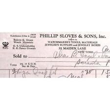 1935 NEW YORK PHILLIP SLOVES & SONS WATCHMAKER JEWELER BILLHEAD INVOICE Z136 picture