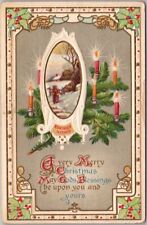 c1910s MERRY CHRISTMAS Embossed Postcard 