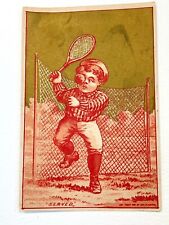 VICTORIAN TRADE CARD GEO. M HAYES 1881 “Served” Tennis Sports picture