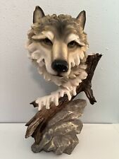 Grey Wolf Sculpture 17 In Resin picture
