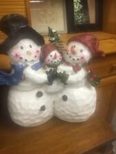 CHRISTMAS MR. SNOWMAN AND MRS. SNOWMAN & BABY ABSOLUTELY ADORABLE COLLECTABLE picture