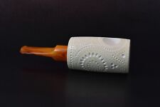 Deluxe Lattice Cylinder Pipe By ALI-new-block Meerschaum Handmade W Case#778 picture
