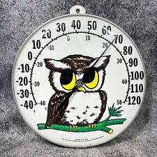 Vintage Jumbo Dial Owl Bird Thermometer Made In U.S.A. Ohio Co 12