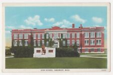 Amesbury Massachusetts c1920's High School Building, Memorial Statue picture