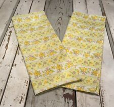 Vintage Fieldcrest Perfection Set (2) Yellow Floral Pillow Cases size In Photos picture