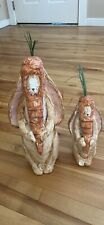 Vintage Karen & Mary Hammerschmidt Folk Art Rabbit Easter Figurines (set of 2) picture