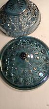 Vintage Federal/Jeanette Art Glass Iridescent Cover Dish picture