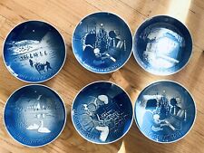 Royal Copenhagen Cobalt Blue Christmas Plates Set Of 6 Excellent ￼ picture
