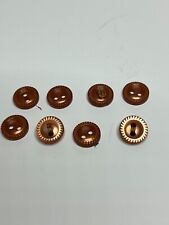 Vintage Plastic Buttons Set of 8 Copper Peach Color picture