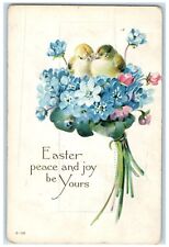 c1910's Easter Flowers Chicks Embossed Unposted Antique Postcard picture