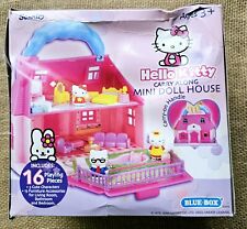 Vintage 2000 New Sanrio Hello Kitty Carry Along Mini Doll House Blue Box 155546 picture
