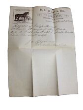 1901 Letterhead R L Clapp Horse Exchange Auction Springfield Mass 8x10 letter picture