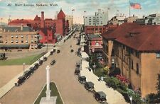 Main Avenue Spokane Washington WA 1921 Postcard picture