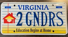 Virginia DMV Vanity Personalized License Plate Tag Va 2GNDRS  Two Genders? Sign picture