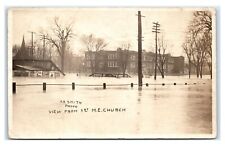Postcard Flooded Street seen from First Methodist Church c1913 RPPC L23 picture